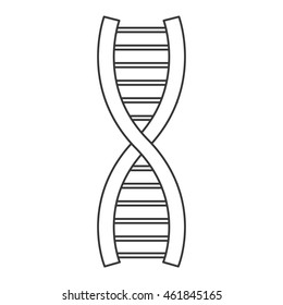 flat design dna strand icon vector illustration