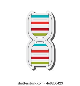 flat design dna strand icon vector illustration