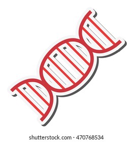 flat design dna strand icon vector illustration