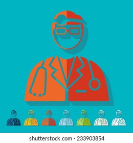 Flat design: doctor