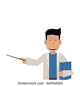 flat design doctor or medic with clipboard icon vector illustration