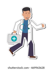 flat design doctor or medic icon vector illustration