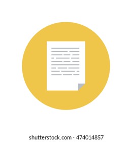 Flat Design Document colorful icon. Vector illustration