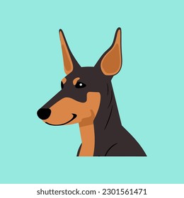 Flat design dog cartoon illustration