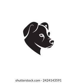 Flat design dog head silhouette illustration