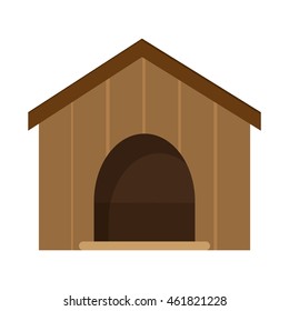 flat design dog house icon vector illustration
