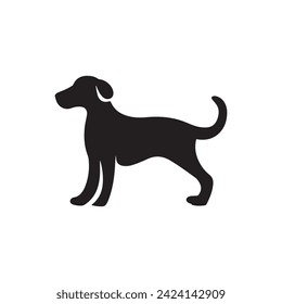 Flat design dog silhouette illustration