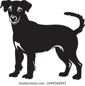 Flat design dog silhouette illustration animal vector