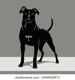 Flat design dog silhouette illustration animal vector