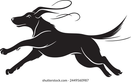 Flat design dog silhouette illustration animal vector