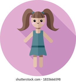 Flat design Doll. Vector illustration