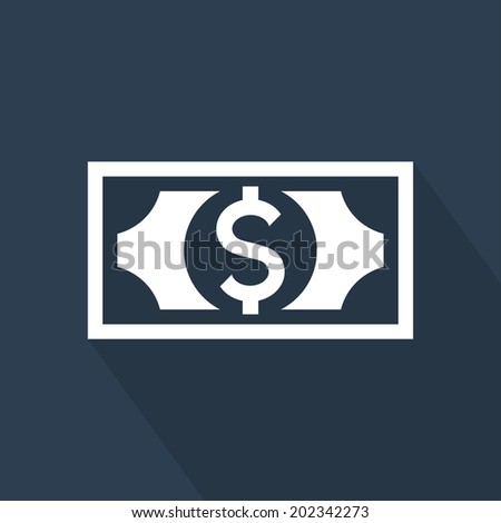 Flat design dollar bill icon. Vector illustration
