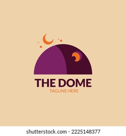 flat design dome logo design template