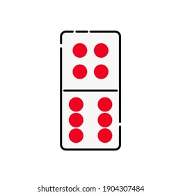 Gráficos vectores de tarjetas de domino de diseño plano
