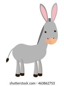 flat design donkey cartoon icon vector illustration