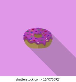 Flat design. Donut. Vector Background.