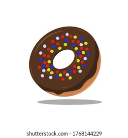 Flat design donuts with chocolate flavor good for donut packaging or menu list