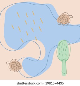 Flat design of doodle rainforest background.