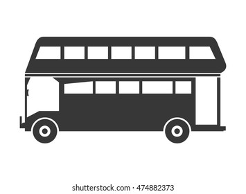 flat design double decker bus icon vector illustration