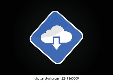 Ilustración vectorial de icono de descarga de diseño plano.
