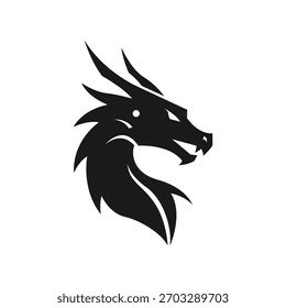 Flat design dragon logo illustration