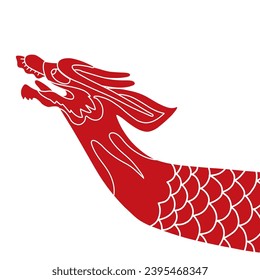 Flat design dragon silhouette illustration, Dragon logo template Chinese dragon, 2024 Dragon tattoo design vector image