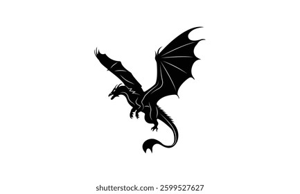 Flat Design Dragon Vector Illustration