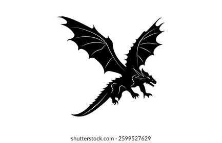 Flat Design Dragon Vector Illustration