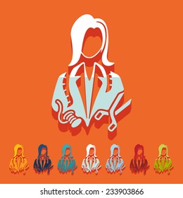 Flat design: dressmaker