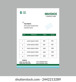 Factura de escuela de conducción de diseño plano