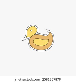 Flat design duck vector on plain background, perfect for icon, presentation, and modern design.