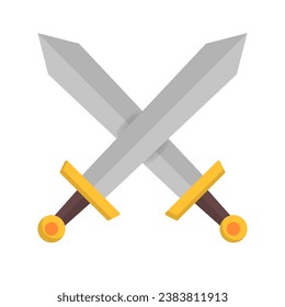 Flat design Duel icon. Crossed swords. Vector.