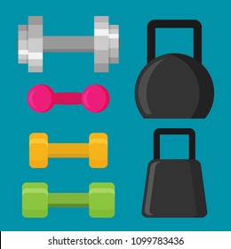 Flat design of dumbells Illustration