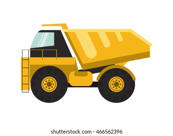 flat design dump truck icon vector illustration
