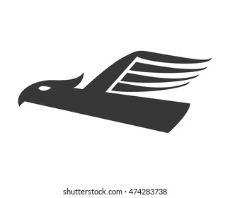 flat design eagle emblem icon vector illustration