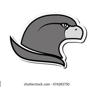 flat design eagle emblem icon vector illustration
