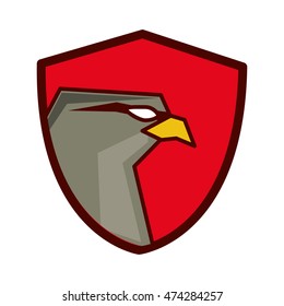 flat design eagle emblem icon vector illustration