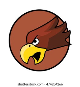 flat design eagle emblem icon vector illustration