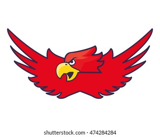 flat design eagle emblem icon vector illustration