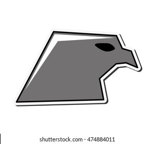 flat design eagle emblem icon vector illustration
