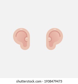 Flat design Ears, vector illustration, isolated on white background