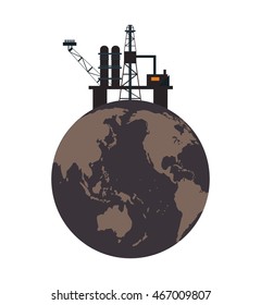 flat design earth contamination icon vector illustration