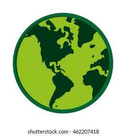 flat design earth globe icon vector illustration