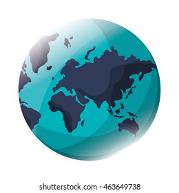 flat design earth globe icon vector illustration