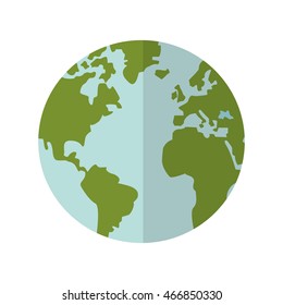 flat design earth globe icon vector illustration