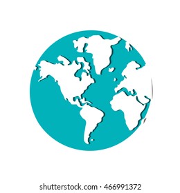 flat design earth globe icon vector illustration