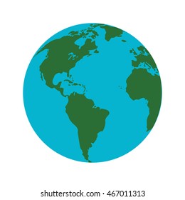 flat design earth globe icon vector illustration