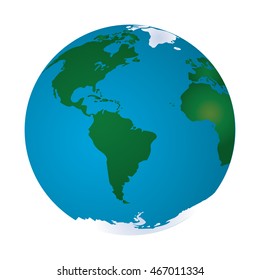 flat design earth globe icon vector illustration