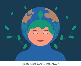 flat design earth healing vector illustration