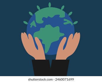 flat design earth healing vector illustration
